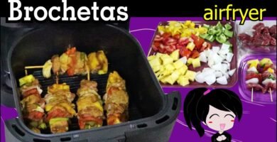 Receta de brochetas de carne usando freidora de aire