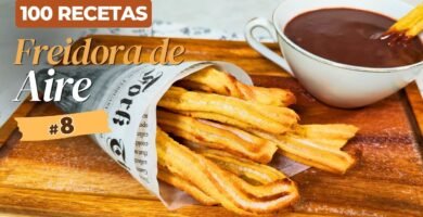 Receta de churros rellenos usando freidora de aire
