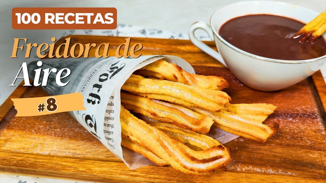 Receta de churros rellenos usando freidora de aire