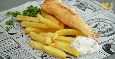 Receta de fish and chips británico usando freidora de aire