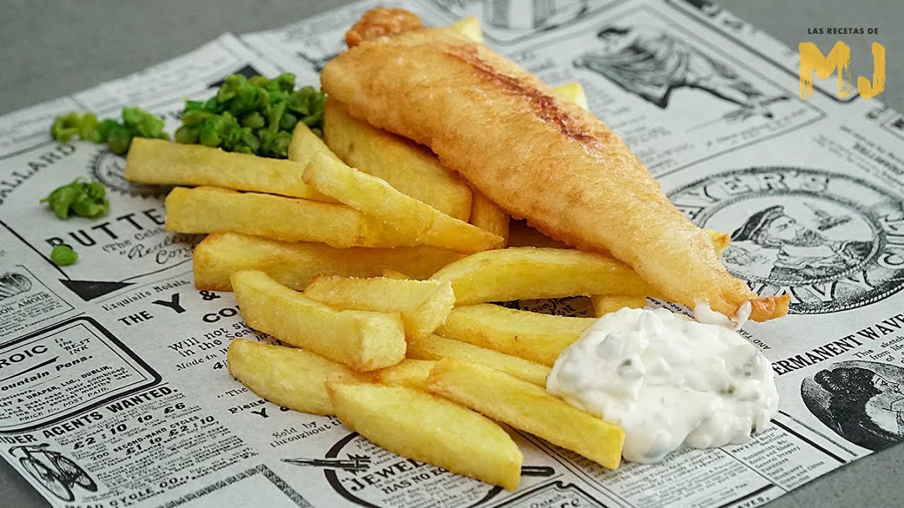 Receta de fish and chips británico usando freidora de aire