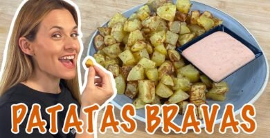 Receta de patatas bravas españolas usando freidora de aire