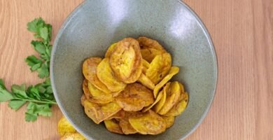 Receta de plátanos fritos caribeños usando freidora de aire