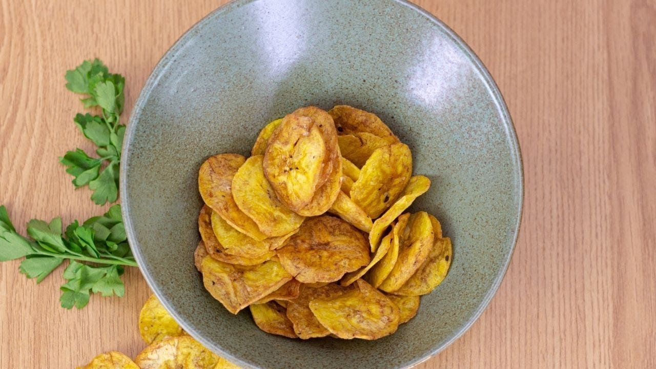 Receta de plátanos fritos caribeños usando freidora de aire