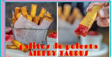 Receta de polenta frita usando freidora de aire
