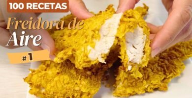 receta saludable con freidora de aire de pollo crujiente