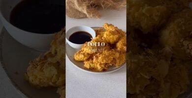snack ligero hecho en freidora de aire de pollo al vapor