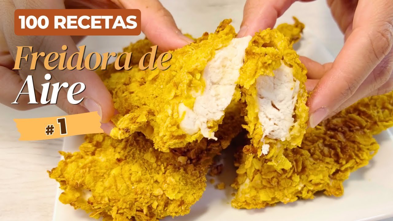 snack ligero hecho en freidora de aire de pollo crujiente