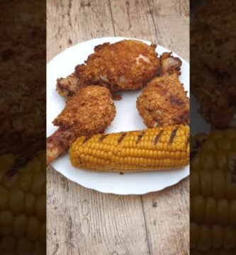 comida rápida y saludable con freidora de aire de pollo crujiente