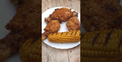 comida rápida y saludable con freidora de aire de pollo crujiente