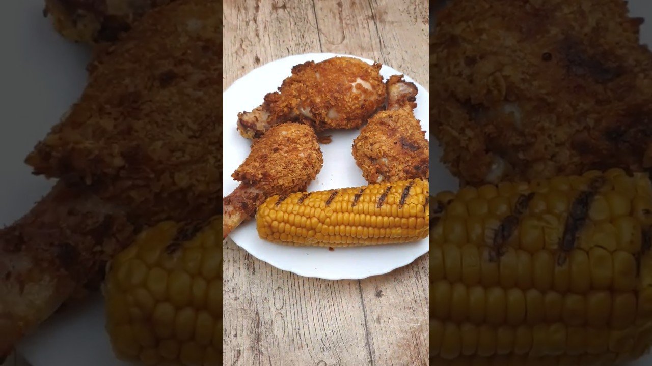 comida rápida y saludable con freidora de aire de pollo crujiente