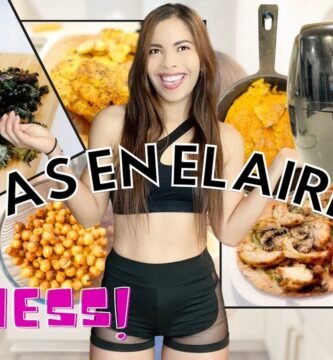 plato principal bajo en calorías en freidora de pollo alta en proteína