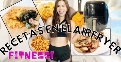 plato principal bajo en calorías en freidora de pollo alta en proteína