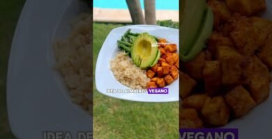 plato principal bajo en calorías en freidora de pollo vegana