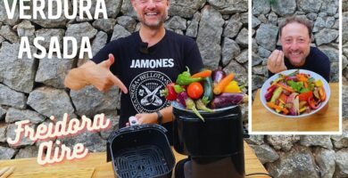 comida rápida y saludable con freidora de aire de zanahoria al vapor