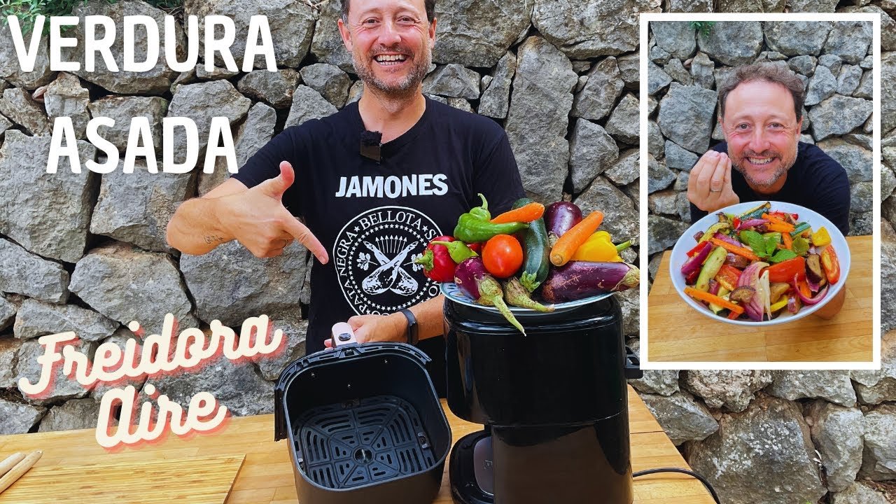 comida rápida y saludable con freidora de aire de zanahoria al vapor