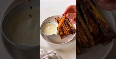 comida rápida y saludable con freidora de aire de zanahoria con pocas calorías