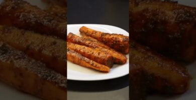 plato principal bajo en calorías en freidora de zanahoria rica en fibra