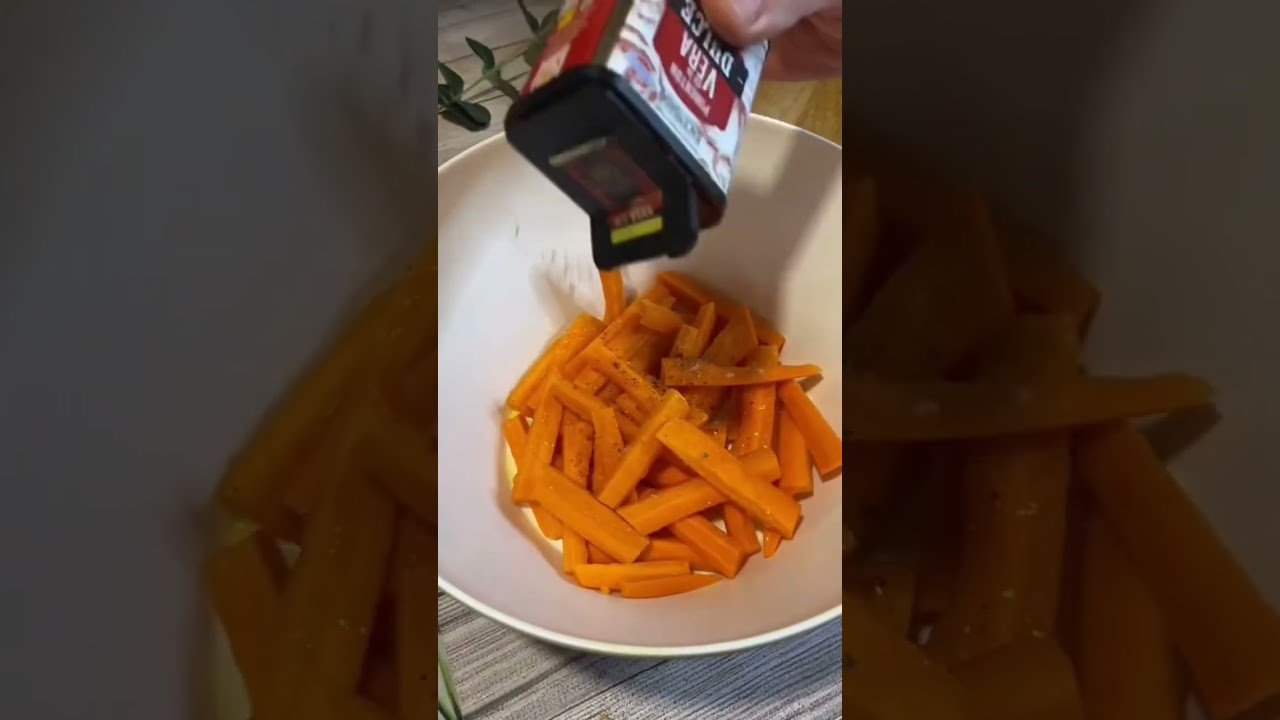 preparación sencilla con freidora sin aceite de zanahoria crujiente