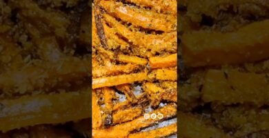 snack ligero hecho en freidora de aire de zanahoria con pocas calorías