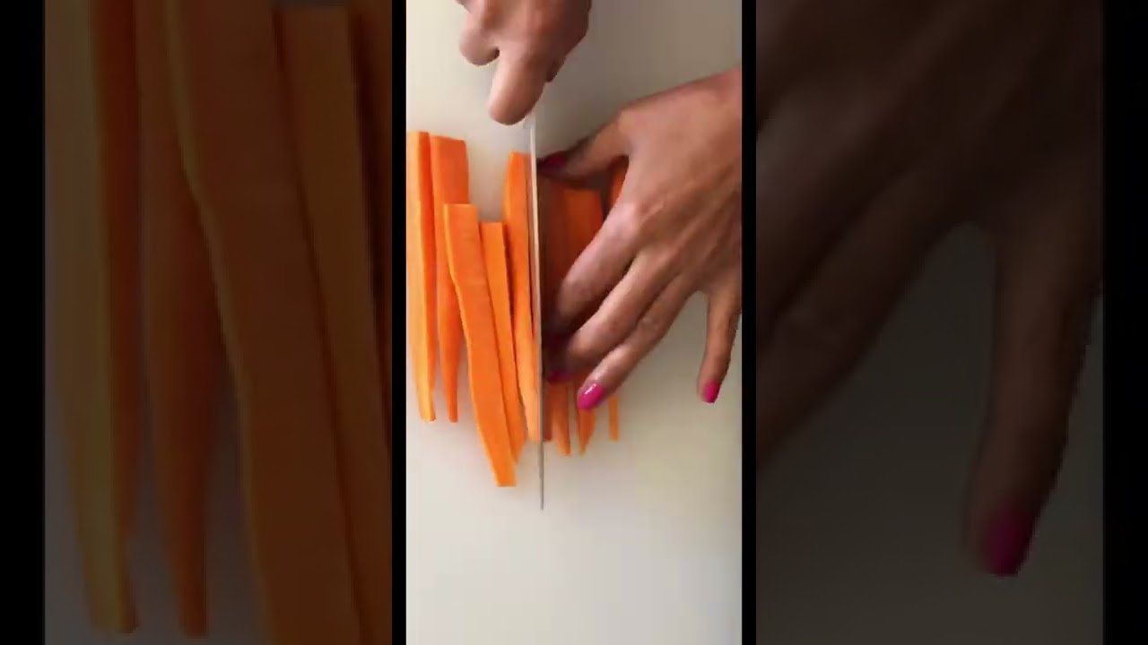 snack ligero hecho en freidora de aire de zanahoria sin gluten