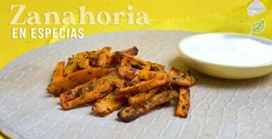 almuerzo bajo en grasa con freidora de aire de zanahoria con especias