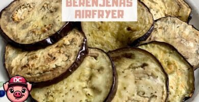 receta saludable con freidora de aire de berenjena con especias